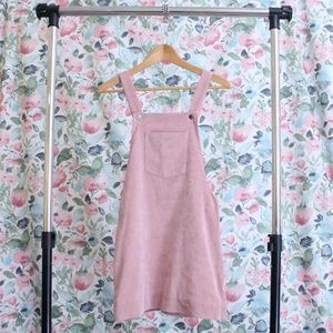 pink overall dress
